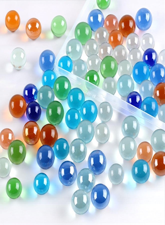 REGUICORP مجموعة ريجيكورب من 80 قطعة من الكرات الزجاجية، مقاسات 14 مم و 16 مم، كرات زجاجية صلبة مستديرة لألعاب الطاولة، والديكورات المنزلية، وتزيين الحفلات (مزيج من 5 ألوان) - Image 1