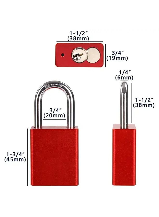 قفل خارجي معلق ثقيل مقاوم للعوامل الجوية باللون الأحمر مع مفتاحين مقاوم للصدأ - Image 3