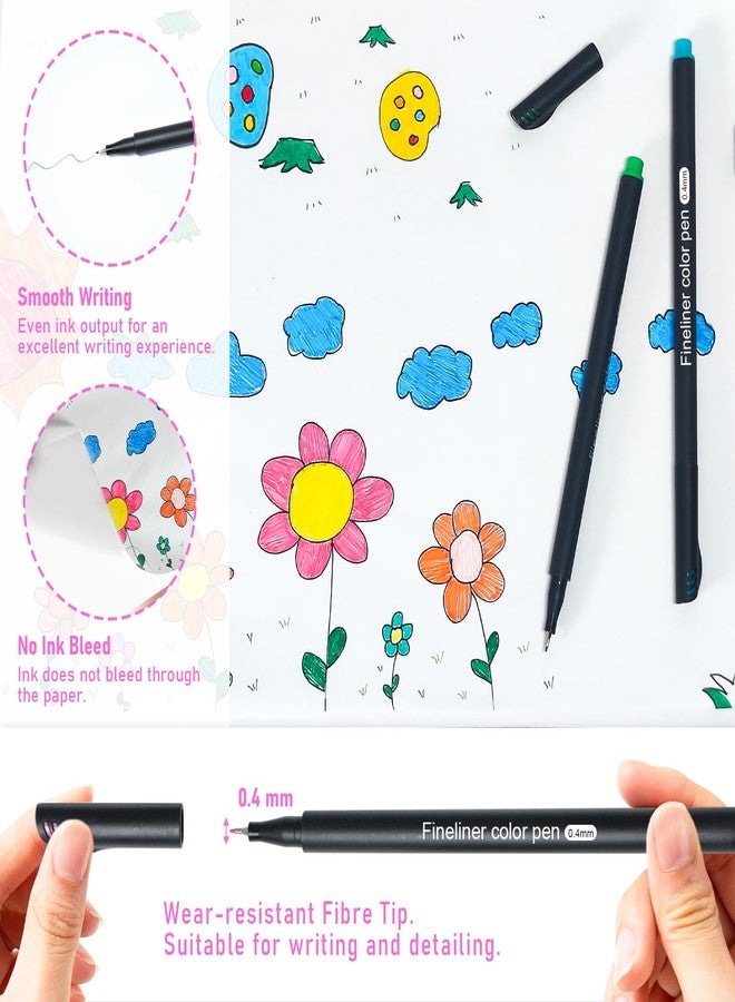 SAYEEC Colored Fineliner Pens 24 Vibrant Colors Art Coloring Markers Fine Tip Journal Planner Micron Pens Fine Line Markers for journaling Note Taking Writing Signing Drawing Card Making Office - Image 3