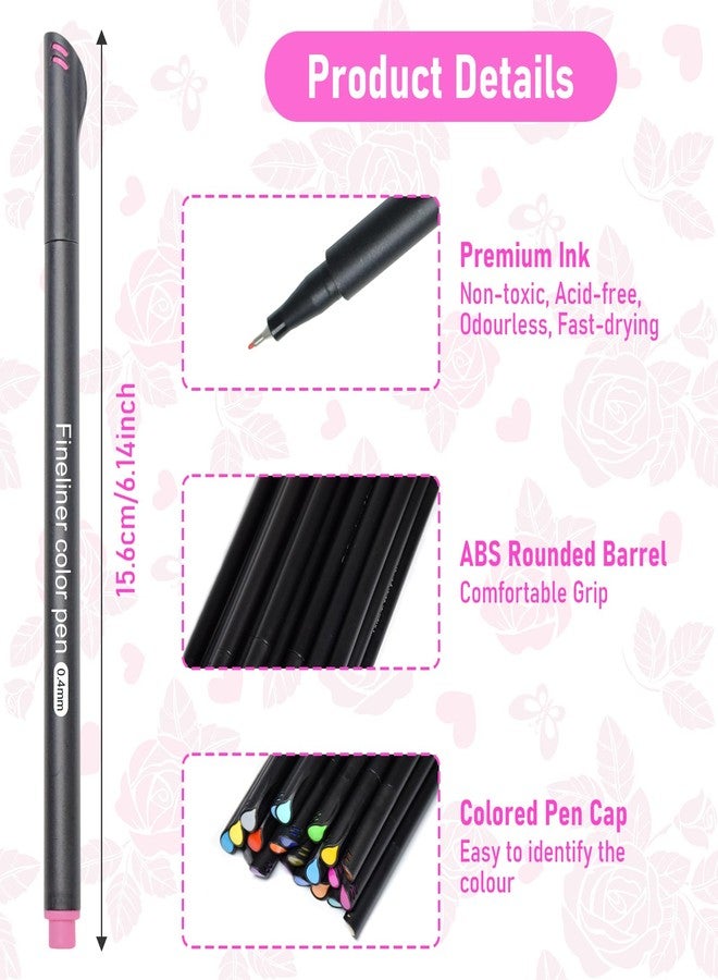 SAYEEC Colored Fineliner Pens 24 Vibrant Colors Art Coloring Markers Fine Tip Journal Planner Micron Pens Fine Line Markers for journaling Note Taking Writing Signing Drawing Card Making Office - Image 2