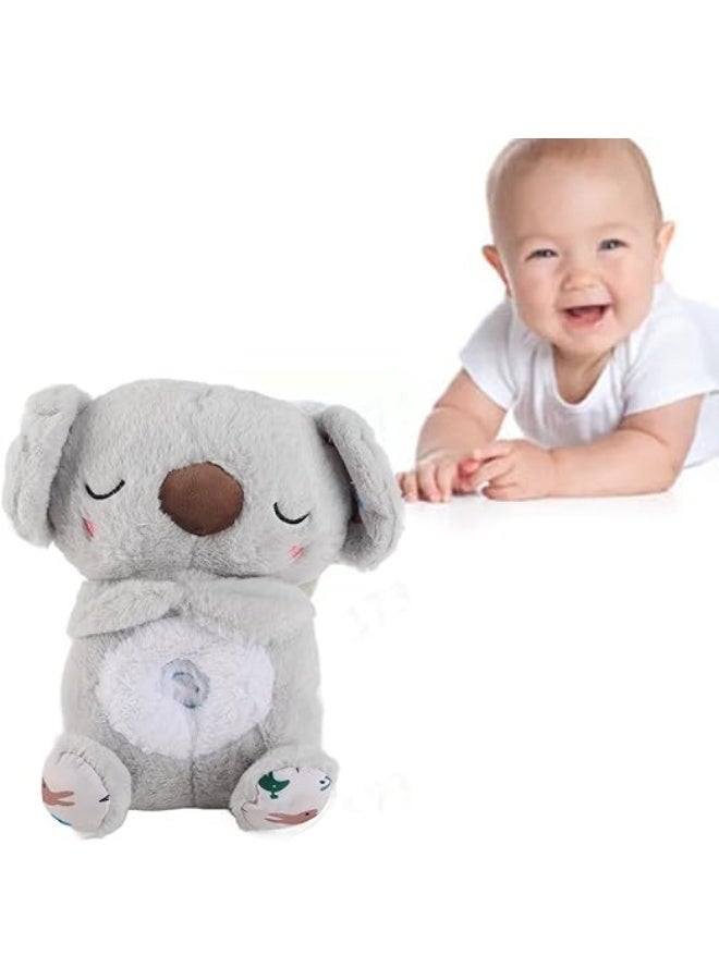 سوبرا كوالا لتخفيف القلق، لعبة كوالا قطيفة مهدئة للتنفس مع إضاءة موسيقية وحركة تنفس إيقاعية، حيوان محشو مهدئ للأطفال، 27 سم - Image 1