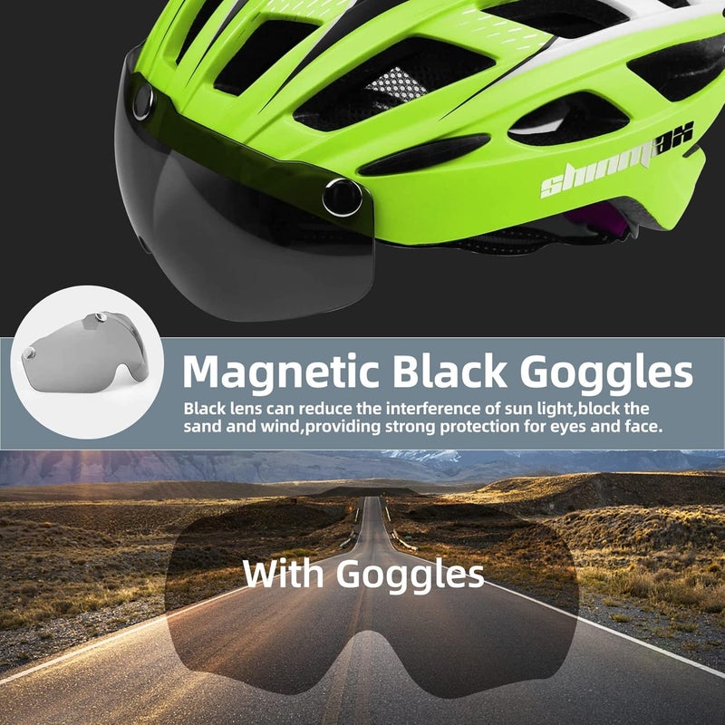 Shinmax Cost effective global grade quality Shinmax Bicycle Helmet with LED Lighting, Bicycle Helmet with Safety Light, Magnetic Bicycle Helmet and Removable Screen Roller Visor Ski Snowboard Helmet for Men Women NR-096 Simple multifunctional build - Image 5