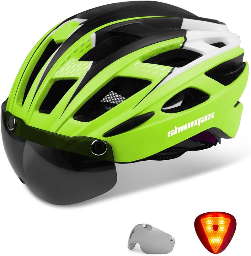 Shinmax Cost effective global grade quality Shinmax Bicycle Helmet with LED Lighting, Bicycle Helmet with Safety Light, Magnetic Bicycle Helmet and Removable Screen Roller Visor Ski Snowboard Helmet for Men Women NR-096 Simple multifunctional build - Image 1
