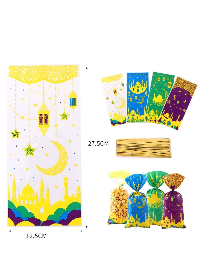 100 Pieces Eid Gift Bags Plastic Candy Sweets Cookies Bags New Party Supplies 4 Mix Styles 2025 - Image 2