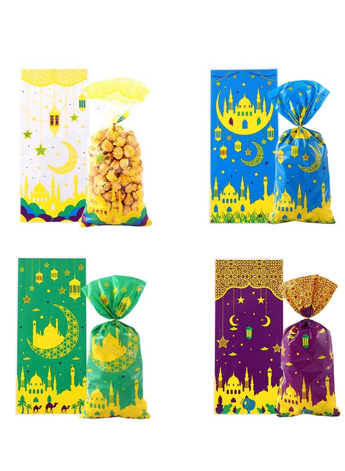 100 Pieces Eid Gift Bags Plastic Candy Sweets Cookies Bags New Party Supplies 4 Mix Styles 2025 - Image 3