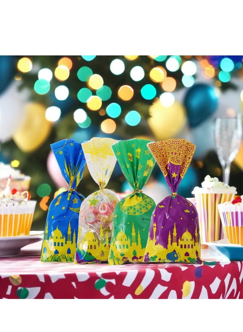 100 Pieces Eid Gift Bags Plastic Candy Sweets Cookies Bags New Party Supplies 4 Mix Styles 2025 - Image 5