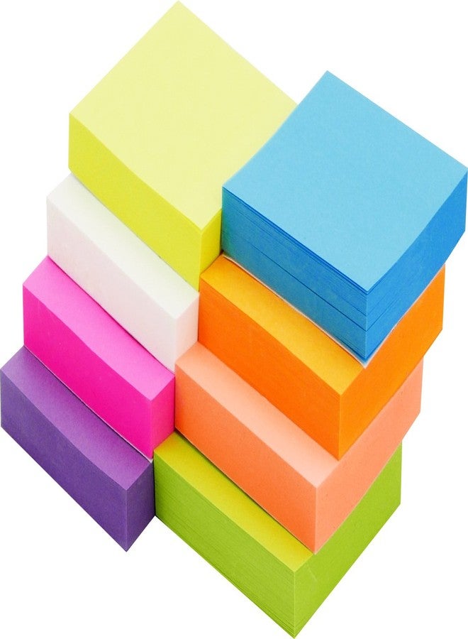 4A 2028-N Sticky Notes, 2 x 2 Inches, Small Size, Self-Stick Notes, 100 Sheets/Pad, 8 Pads/Pack, Neon Color - Image 3