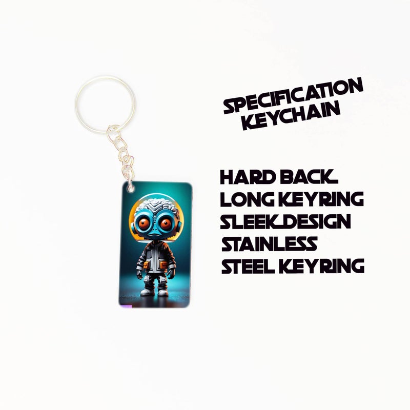 OUTFITQUE OUTFITQUE Premium (Pack of 2) Anime-178 Printed Long Keychain For Bike, Scooty, Car, MDF Keyholder - Image 2