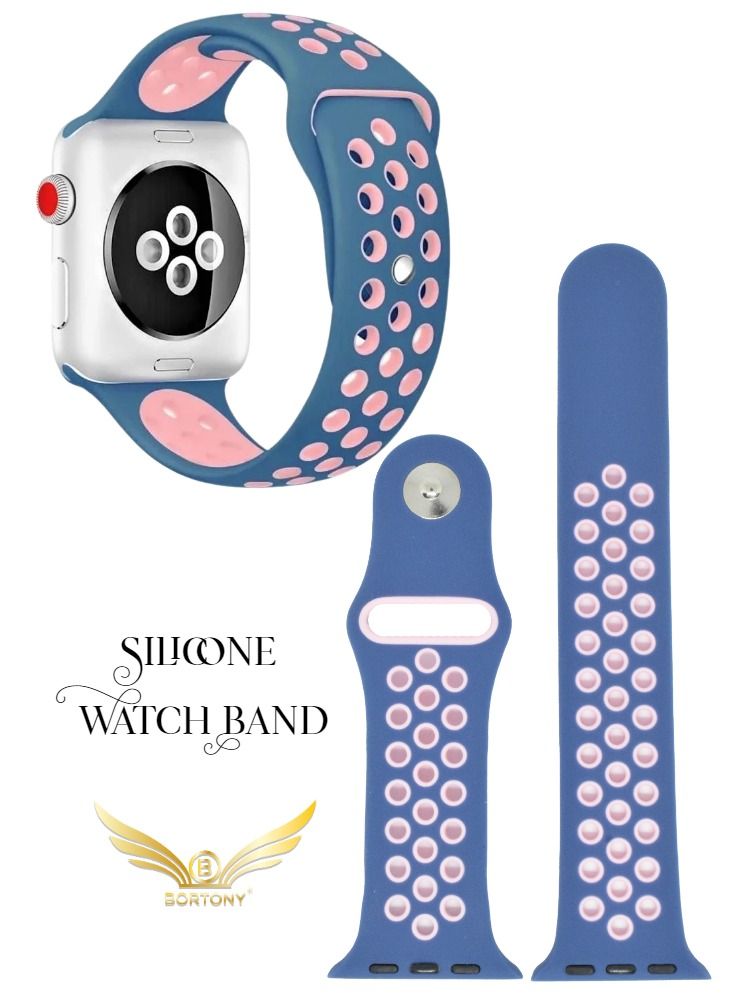 BORTONY Universal 38/40mm Silicone Replacement Watch Strap For Apple Series 6/5/4 - Image 1