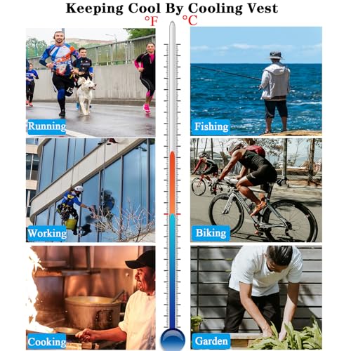 VVHOOY Cooling Vest for Men&Women,Reflective Ice Vest with 20 PCS Reusable Ice Packs,Adjustible Cool Jacket for Mascots,Working,Fishing,Cycling,Running,Cooking,Motorcycle in the Heat ﻿ - Image 5
