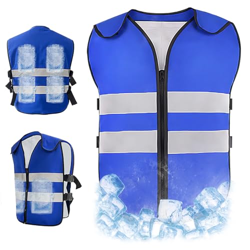 VVHOOY Cooling Vest for Men&Women,Reflective Ice Vest with 20 PCS Reusable Ice Packs,Adjustible Cool Jacket for Mascots,Working,Fishing,Cycling,Running,Cooking,Motorcycle in the Heat ﻿ - Image 1