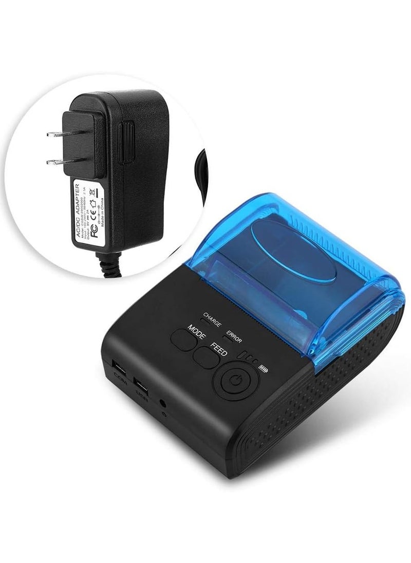 58mm Mini USB/Bluetooth Thermal Printer Receipt Portable, High Speed Thermal Printer for ESC/POS/Receipt Ticket Profession Printer, Shareable with Windos/Vista/Linux/Android(US)