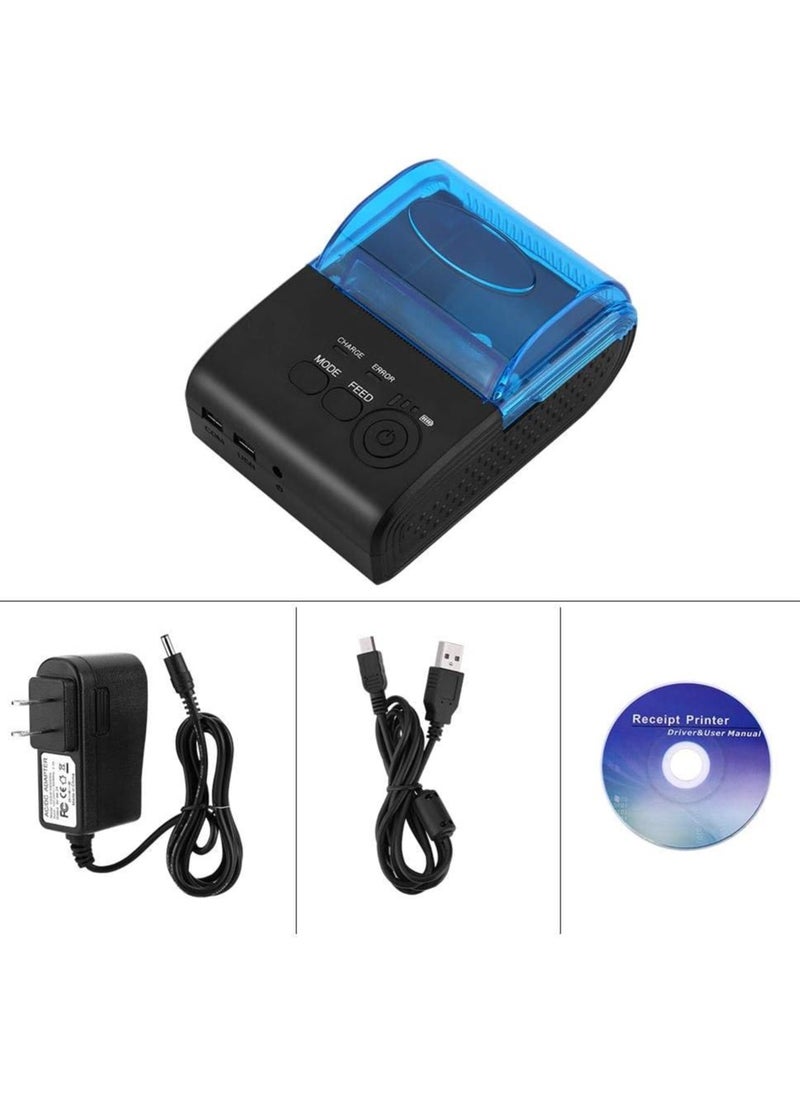 58mm Mini USB/Bluetooth Thermal Printer Receipt Portable, High Speed Thermal Printer for ESC/POS/Receipt Ticket Profession Printer, Shareable with Windos/Vista/Linux/Android(US)