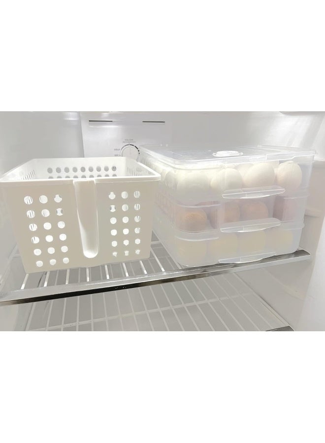 Premify Set Of 3 Stackable Egg Storage Tray, 72 Eggs Storage Trays With Locking Lids, Transparent Egg Holder, Egg Container Crisper Fridge Organizer Bins, Egg Box For Refrigerator, Hiking, Outdoor, Camping - Image 4