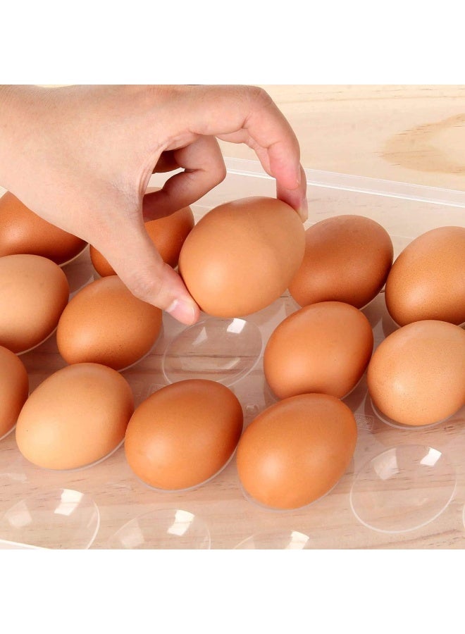 Premify Set Of 3 Stackable Egg Storage Tray, 72 Eggs Storage Trays With Locking Lids, Transparent Egg Holder, Egg Container Crisper Fridge Organizer Bins, Egg Box For Refrigerator, Hiking, Outdoor, Camping - Image 5