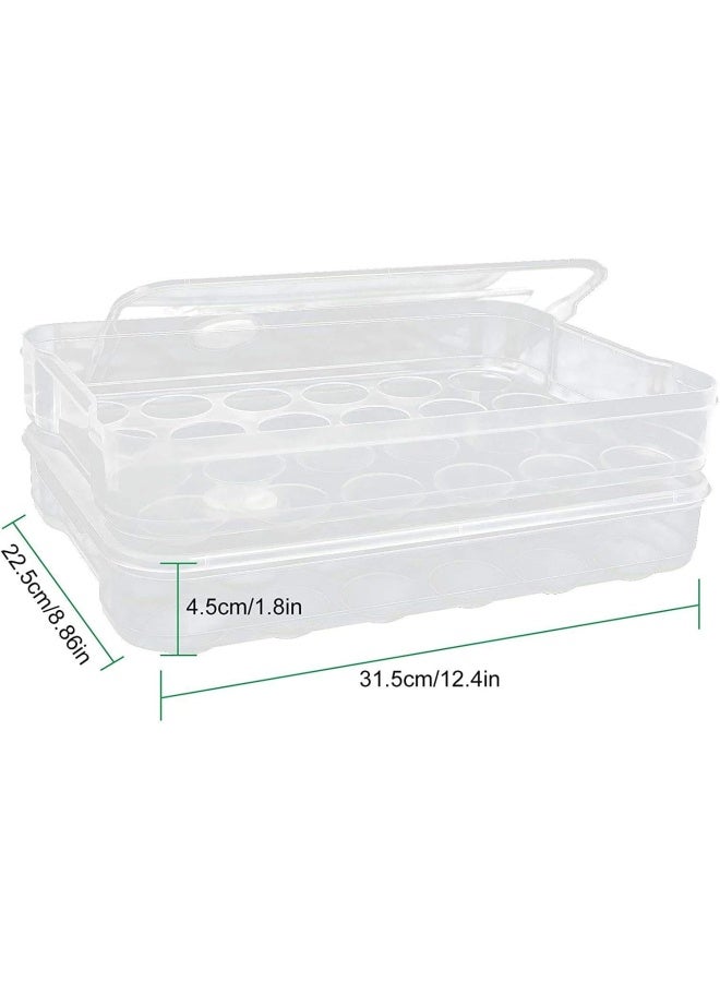 Premify Set Of 3 Stackable Egg Storage Tray, 72 Eggs Storage Trays With Locking Lids, Transparent Egg Holder, Egg Container Crisper Fridge Organizer Bins, Egg Box For Refrigerator, Hiking, Outdoor, Camping - Image 2