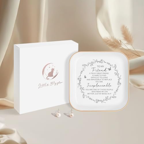 LITTLEBIGGER Friendship Gifts for Women – JewelryTray, Best Friend Birthday Gifts for Women – A Truely Great Friend is Hard to Find, Difficult to Leave and Impossible to Replace - Image 2