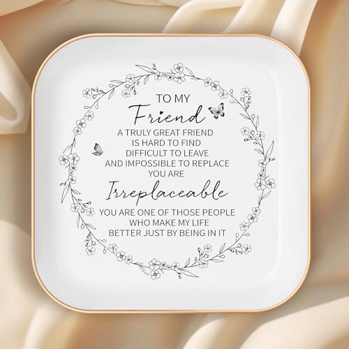 LITTLEBIGGER Friendship Gifts for Women – JewelryTray, Best Friend Birthday Gifts for Women – A Truely Great Friend is Hard to Find, Difficult to Leave and Impossible to Replace - Image 1