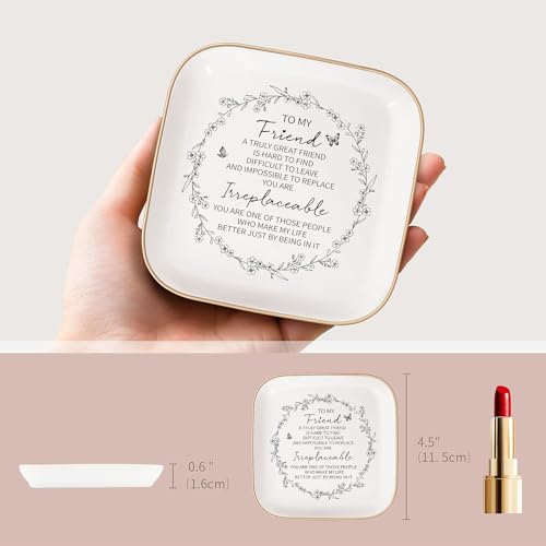 LITTLEBIGGER Friendship Gifts for Women – JewelryTray, Best Friend Birthday Gifts for Women – A Truely Great Friend is Hard to Find, Difficult to Leave and Impossible to Replace - Image 4