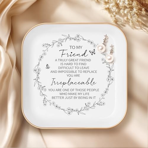 LITTLEBIGGER Friendship Gifts for Women – JewelryTray, Best Friend Birthday Gifts for Women – A Truely Great Friend is Hard to Find, Difficult to Leave and Impossible to Replace - Image 3