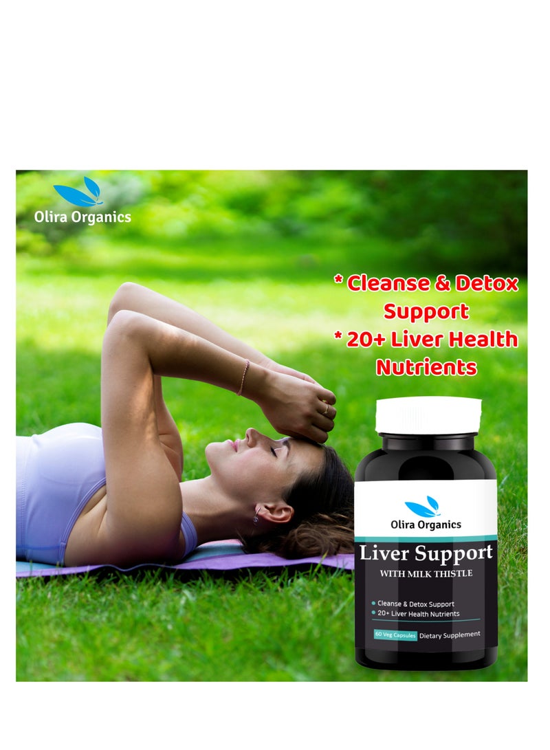أوليرا أورجانيكس دعم الكبد 60 كبسولة نباتية | تطهير وإزالة السموم لدعم الكبد | تركيبة متقدمة تحتوي على 20 عنصرا غذائيا - شوك الحليب ، الخرشوف ، الشمندر ، جذر الهندباء ، الكولين والعناب - Image 3