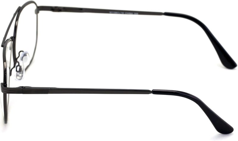 V.W.E. Metal Tear Drop Clear Len Glasses - Big Lens Spring Hinge Square Fashion Gold Gunmetal - Image 2