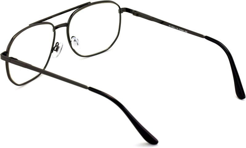V.W.E. Metal Tear Drop Clear Len Glasses - Big Lens Spring Hinge Square Fashion Gold Gunmetal - Image 3