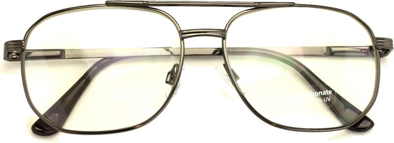 V.W.E. Metal Tear Drop Clear Len Glasses - Big Lens Spring Hinge Square Fashion Gold Gunmetal - Image 5