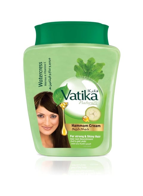Vatika Hammam Cream 225 gm | Natural Extracts of Watercress, Marrow & Vitamin E | Promotes Volume & Nourishes Hair | For Men & Women