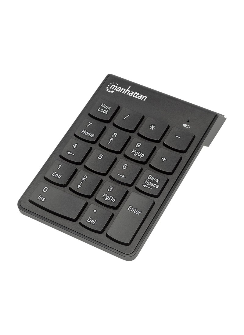 Manhattan Wireless USB Numeric Keypad – 18 Full-Size Keys for Data Entry, Accounting & Excel – Portable & Ergonomic Number Pad for Laptop & PC  - Image 1