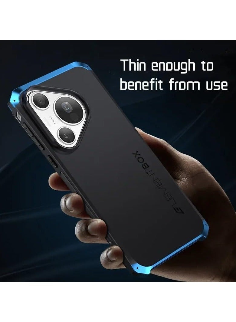 general Phone Case Compatible with Huawei Pura 70 Pro, Luxury Aluminum Metal Bumper Hybrid Hard PC Back Case Cover - Image 3