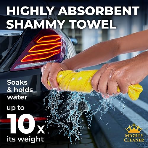 Mighty Cleaner Premium Shammy Cloth for Car Drying - 26”x17” - Super Absorbent Chamois Towel for Car - Scratch-Free, Reusable & Soft - Image 2