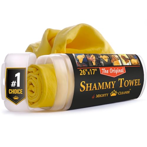 Mighty Cleaner Premium Shammy Cloth for Car Drying - 26”x17” - Super Absorbent Chamois Towel for Car - Scratch-Free, Reusable & Soft - Image 1