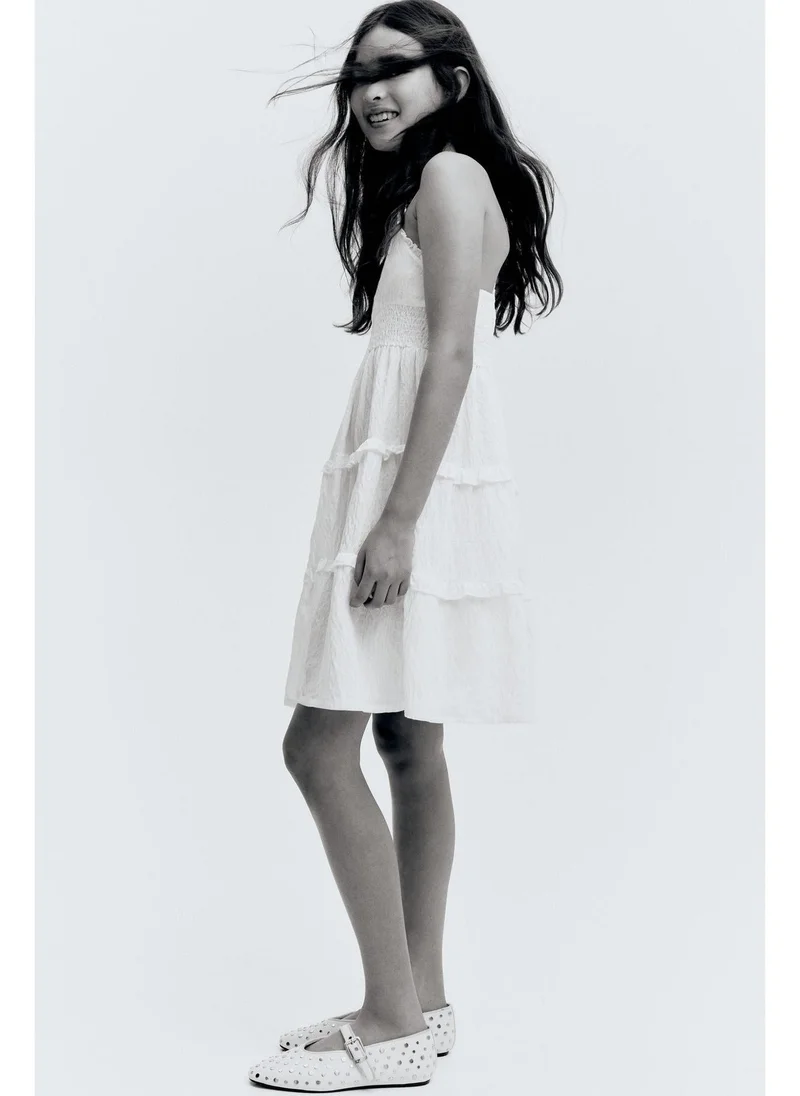 اتش اند ام Smocked frill-trimmed dress
