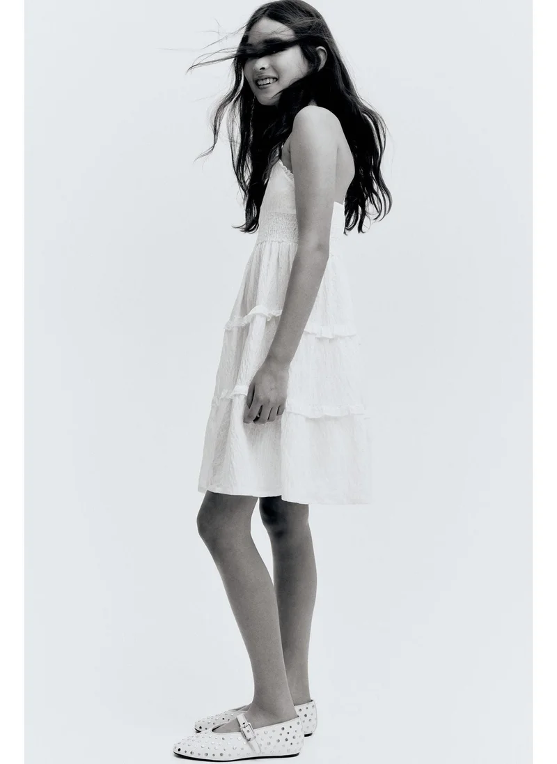 H&M Smocked frill-trimmed dress