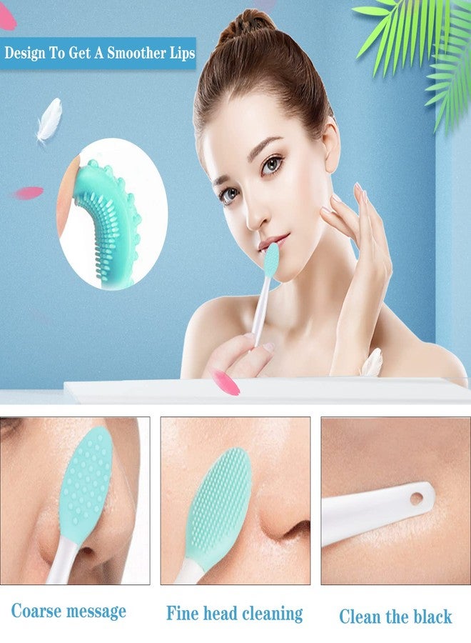 Namgznso 6pcs Silicone Face Brush Set, 2PCS Silicone Face Applicator Brush, 2PCS Exfoliating Lip Brush, 2PCS Silicone Face Cleaning Brushes Pad,Blackhead Face Exfoliator Skin Care Tool for Women Men - Image 3