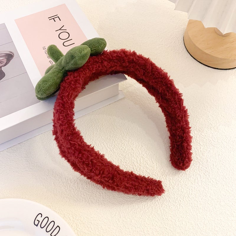 Generic Canyi Special Face Wash for Women 2024 New Autumn and Winter Headband Headband Cute Cartoon Plush Bear Kt Cat Headband G1030-4 rose red