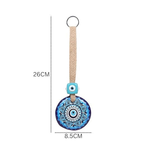 LINENSUTRA Handmade Turkish Blue Glass X Large Evil Eye Hanging for Good Luck Health | Decoration for Home Office Shop Garden Hanging |Nazar Battu. - Image 3