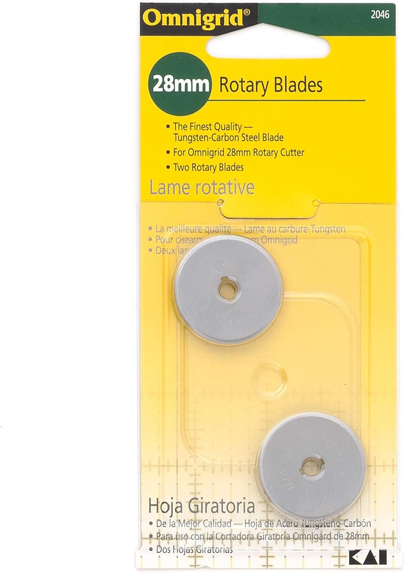 Omnigrid 28mm Refills, 2, Tungsten-Carbon Steel Rotary Blades, 28 mm, 2-Pack, Silver, 2 Count, (2046) - Image 1