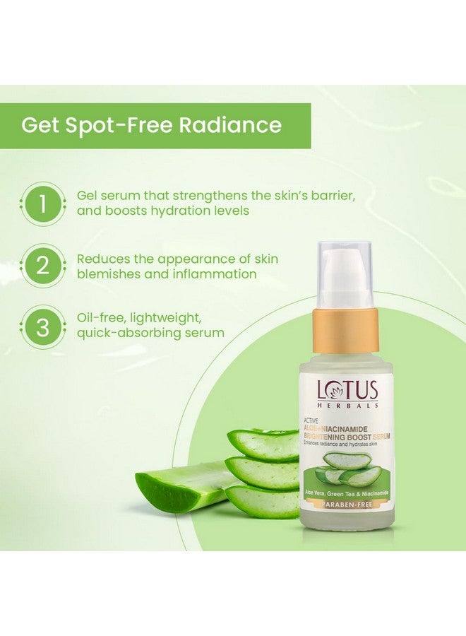 LOTUS HERBALS Lotus Herbals Active Aloe + Niacinamide Brightening Boost Serum|Enhances Radiance & Hydrates Skin|Praben Free| All Skin Types|30ml  - Image 2