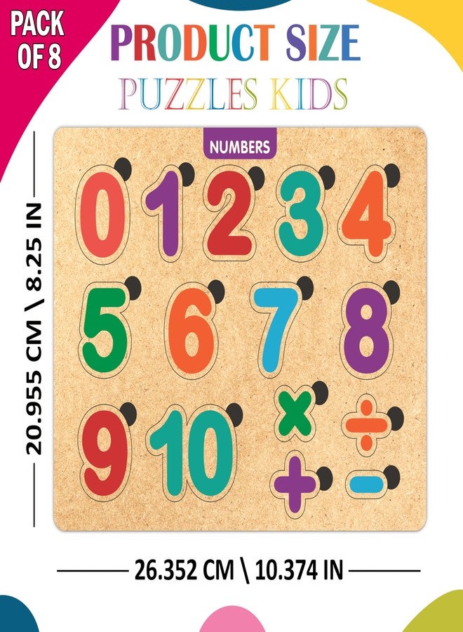 Twinster Wooden Puzzle Toys Board for Kids Education of Age 2 & Above | Sensory Development Puzzle Toy for Boys and Girls (Combo of 8 - Designs 1) - Image 5
