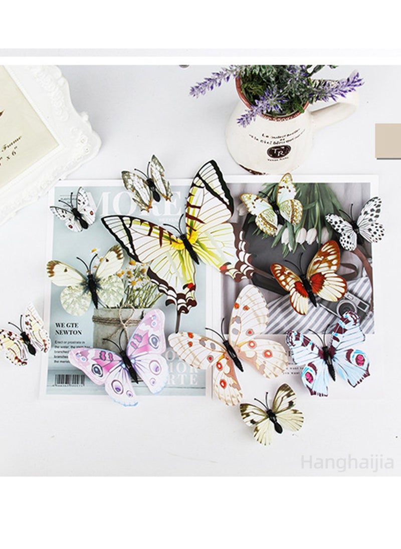 Hanghaijia 12 PCS 3D Simulation Butterfly Wall Fridge Stickers Decorations Photography Props  - Image 2