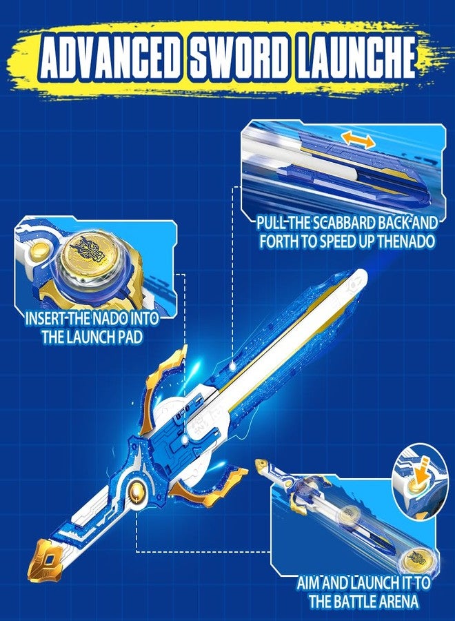 Infinity Nado Spinning Top for Kids, Metal Battle Top Sword Launcher, Battling Tops for Boys Girls 5 6 7 8 9 10 11 12 Years, Goggle Battle Pack - Image 3