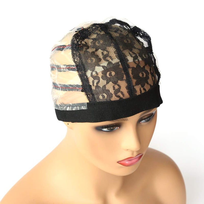 BTWTRY Lace Wig Cap for Making Wig with Elastic Band Around Wig Cap for Women Girls Medium Size Mesh Lace Wig Cap for DIY Wig 1 Pc 0057