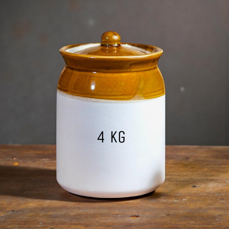 ClayStone Ceramic 4 KG Achaar Jar - 4 L (4000 ml) Martban Pickle Container - Kitchen Storage for Pickle, Chutneys and Sauces - Durable, and Easy to Clean (4000 ml) - Image 5