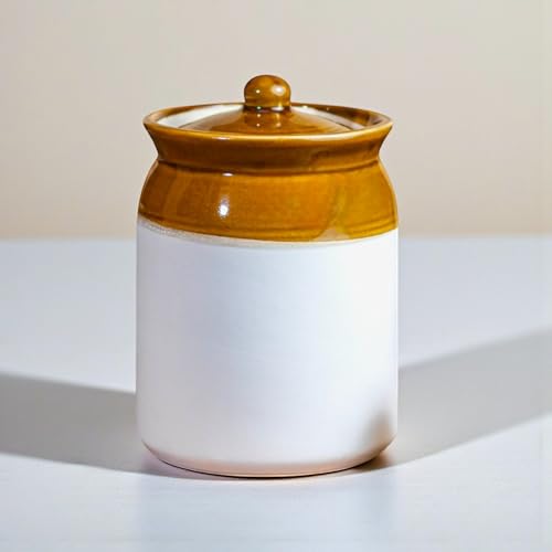 ClayStone Ceramic 4 KG Achaar Jar - 4 L (4000 ml) Martban Pickle Container - Kitchen Storage for Pickle, Chutneys and Sauces - Durable, and Easy to Clean (4000 ml) - Image 3