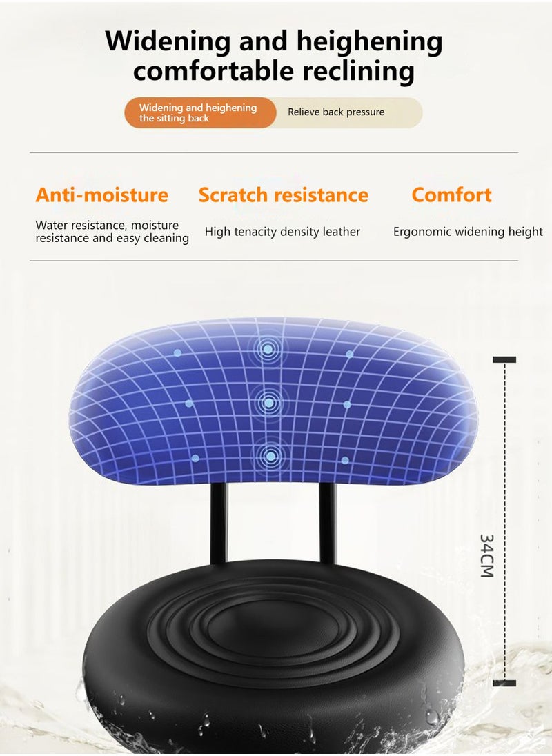Sharpdo 2 Bar Chairs,High Back Small Round Stool, Comfortable Adjustable High Bar Chair with 360°Swivel Perfect for Home Kitchen Counter Dining High Footrest Stool  - Image 2