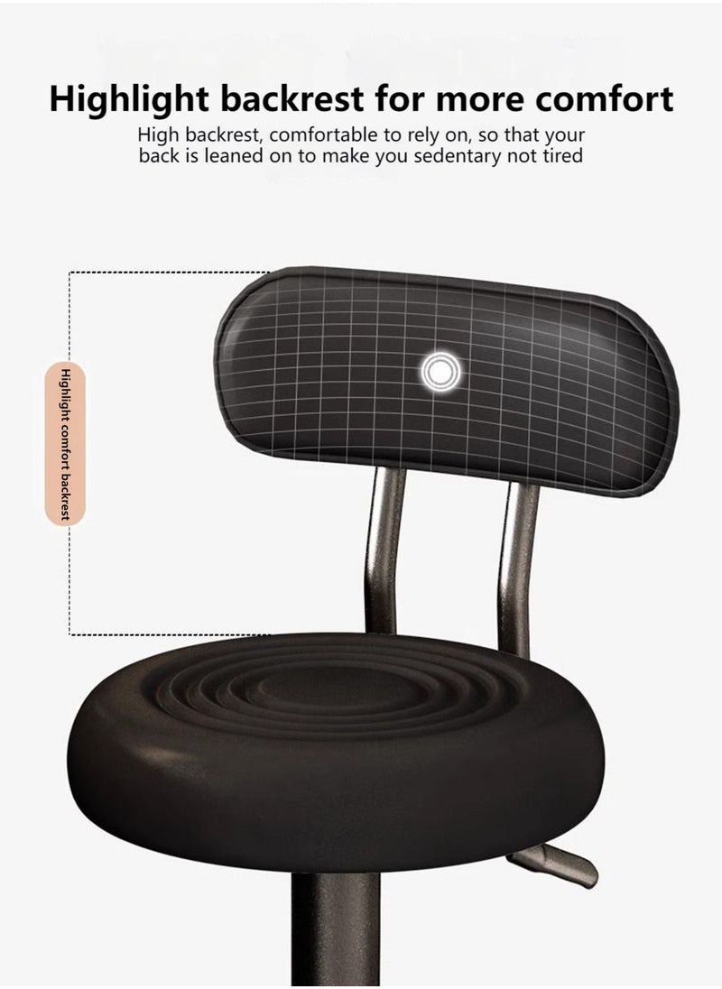 Sharpdo 2 Bar Chairs,High Back Small Round Stool, Comfortable Adjustable High Bar Chair with 360°Swivel Perfect for Home Kitchen Counter Dining High Footrest Stool  - Image 4