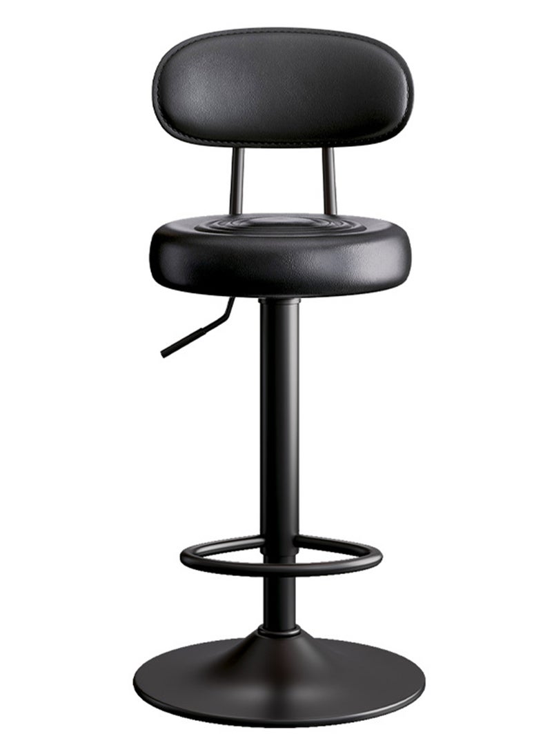 Sharpdo - 2 Bar Chairs,High Back Small Round Stool, Comfortable Adjustable High Bar Chair with 360°Swivel Perfect for Home Kitchen Counter Dining High Footrest Stool - Image 1