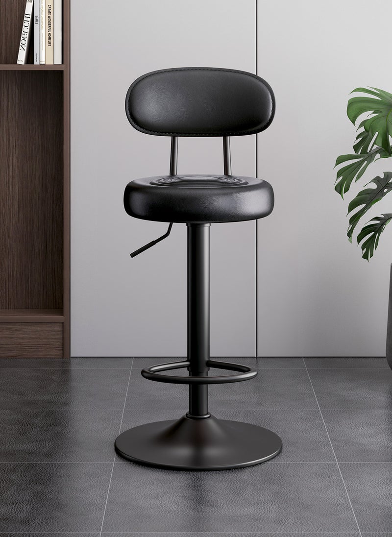 Sharpdo - 2 Bar Chairs,High Back Small Round Stool, Comfortable Adjustable High Bar Chair with 360°Swivel Perfect for Home Kitchen Counter Dining High Footrest Stool - Image 1